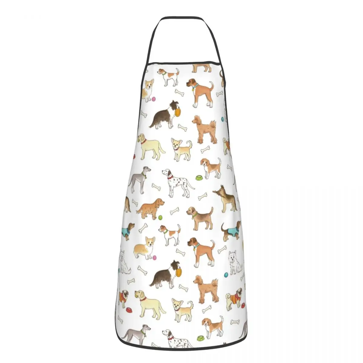 

Unisex Breeds Of Dog Pet Bib Apron Adult Chef Tablier Cuisine for Kitchen Cooking Collie Bulldog Shiba Inu Dachshund Painting