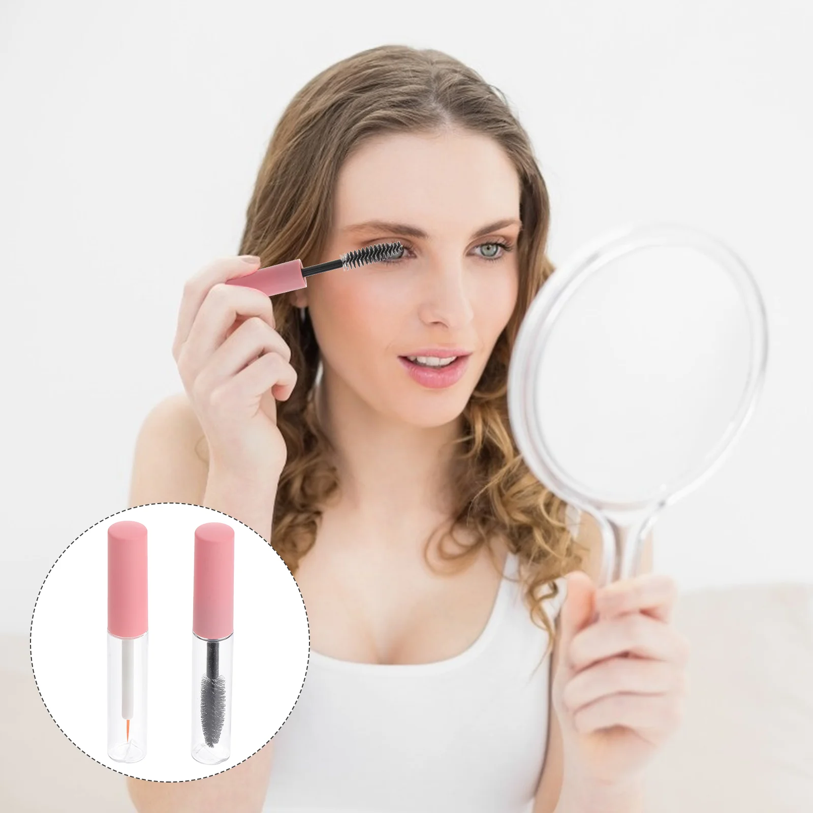 

6 шт., прозрачная тушь для ресниц, крем-флакон, блеск для губ, компактный аппликатор для макияжа, флакон, подводка для глаз