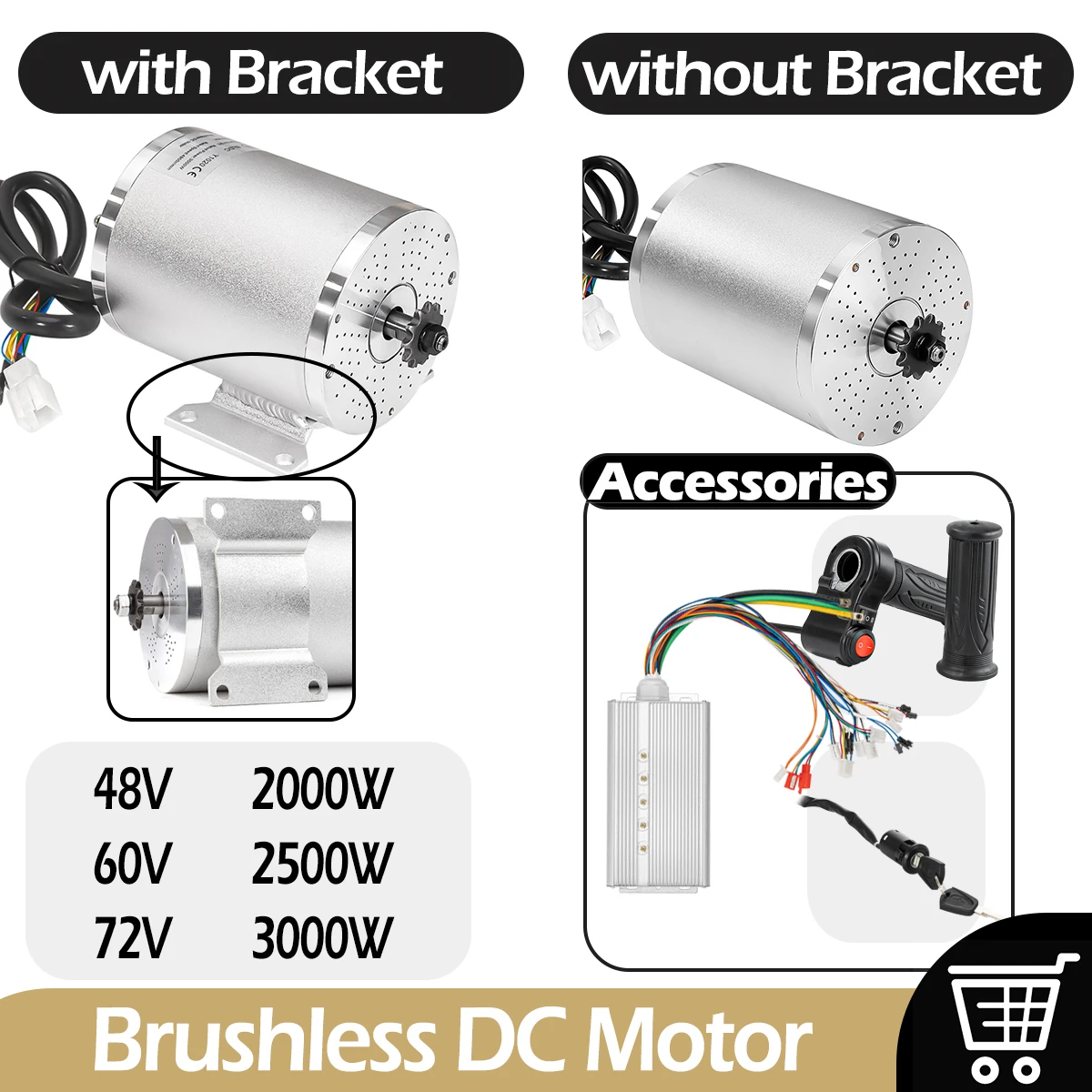 MY1020 Kunray 2000 Вт 2500 3000 Электродвигатель для мотоцикла Go kart E-bike Бесщеточный двигатель