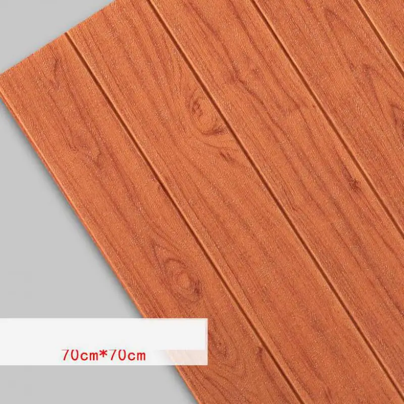 

10pcs 3D Wall Stickers Waterproof Moisture Proof Mildew Foam Wallpaper Self-adhesive Decorative Ceiling Wood Grain Stickers