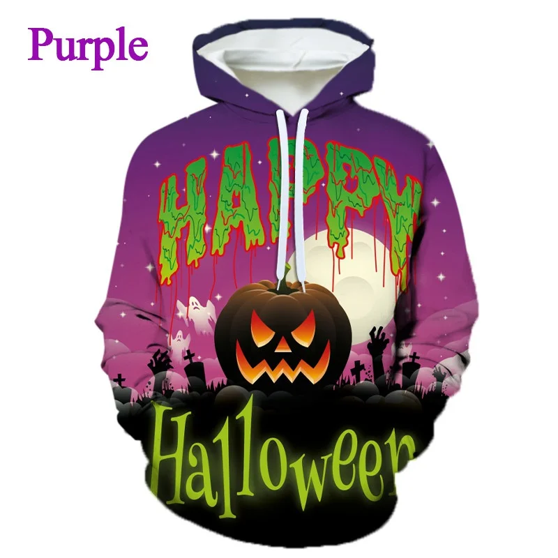 

2023 New Hot Sale Horror October 31 Happy Halloween 3D Printing Men Hoodie Pullover Personality Hip-hop Tops