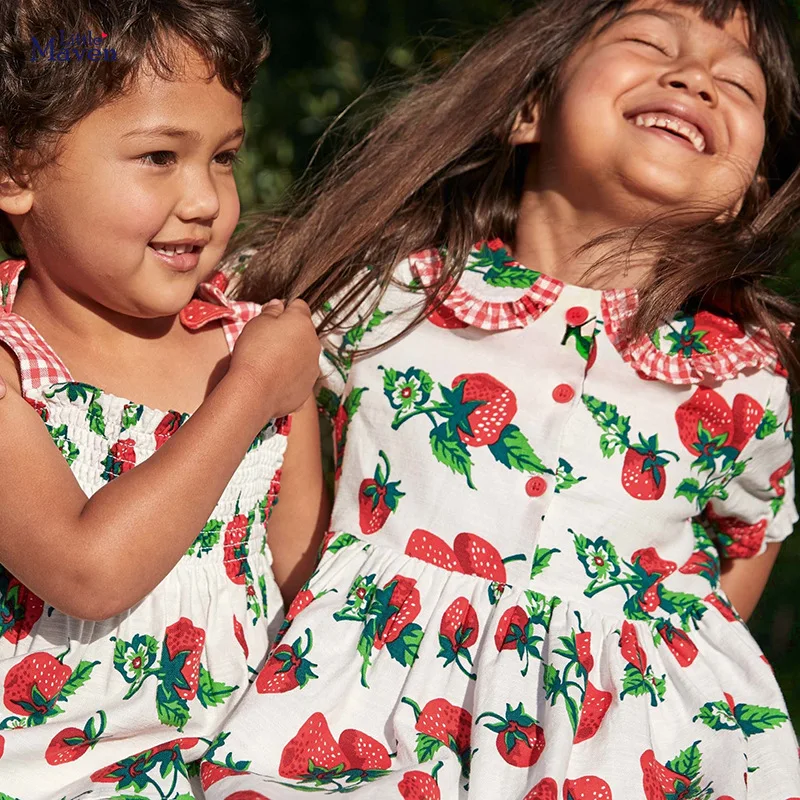 Children's Skirt 2023 Summer New Strawberry Print Kids Wear Cute Girl Vest Skirt