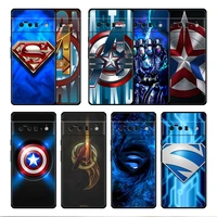 captain shield logo marvel case cover for google pixel 6 6pro 5a 4a 3 4 xl 5 pro 4g 5g 4xl style print casing shockproof thin