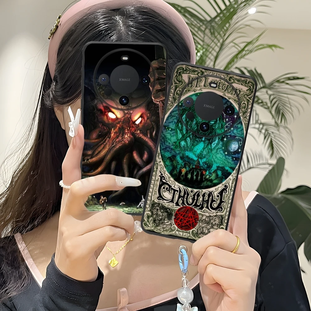 Myth Cthulhu Mobile Cell Phone Case for Huawei Mate 60 50 40 30 20 10 Pro Plus Lite E 5G Black Soft Cover Shell