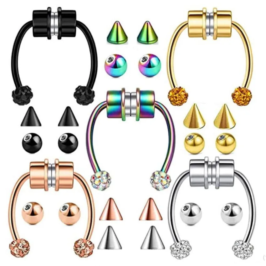 

Stainless Steel New U Shaped Fake Nose Clips Hoop Septum Rings Magnet Play on The Beach Nose Piercing Fake Piercing Hip Hop Rock