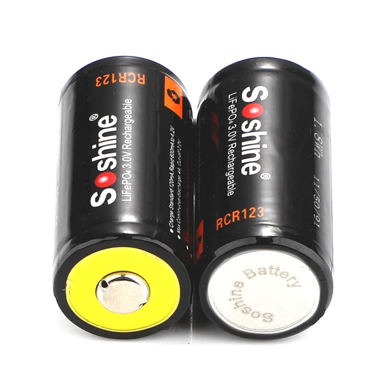 Soshine 16340 RCR123 LiFePO4 3 2 V аккумулятор 0 600mAh перезаряжаемые защищенные батареи с