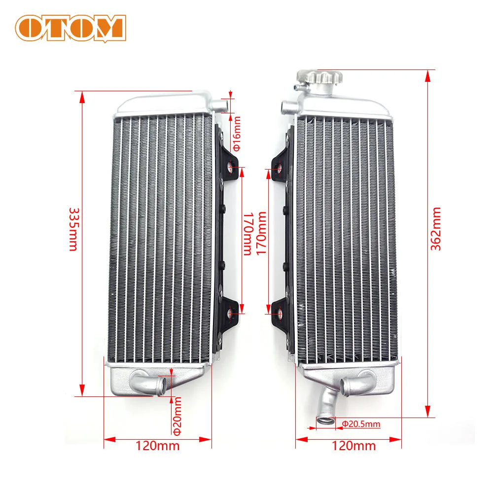 OTOM Motorcycle Left Right Radiator Aluminum Water Tank Engine Cooling Device For KTM SXF EXCF XCW HUSQVARNA FC FE TX Motocross |