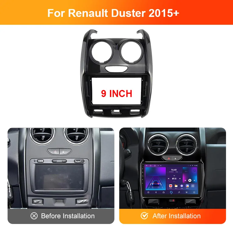 Для RENAULT DUSTER 2012-2018 9/10.1 дюймовый автомобильный радиоприемник Android MP5 телефон рамка