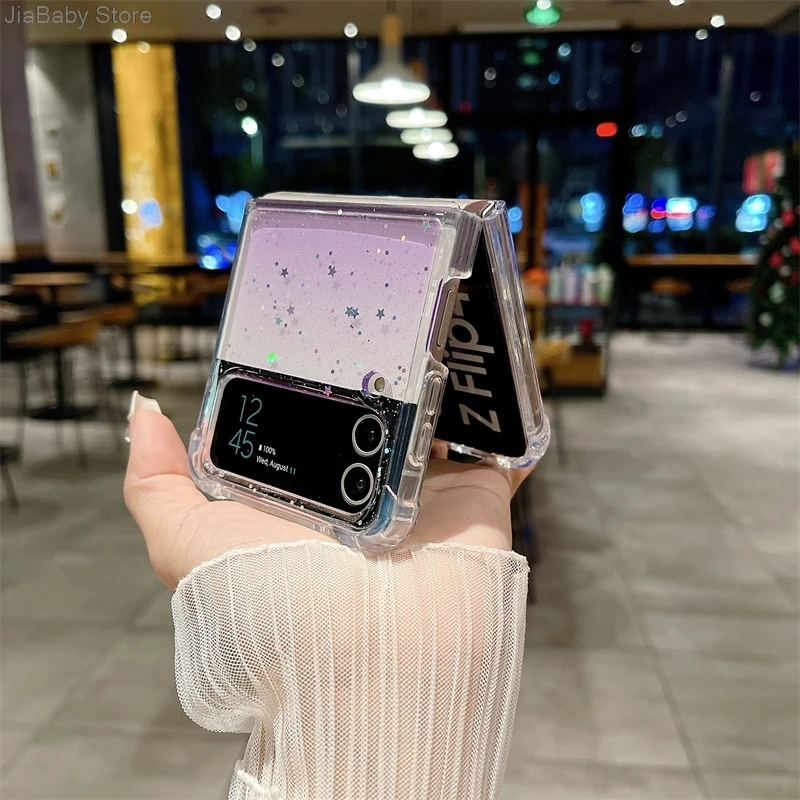 Блестящий противоударный мягкий силиконовый чехол для Samsung Z Flip 3 4 5 6