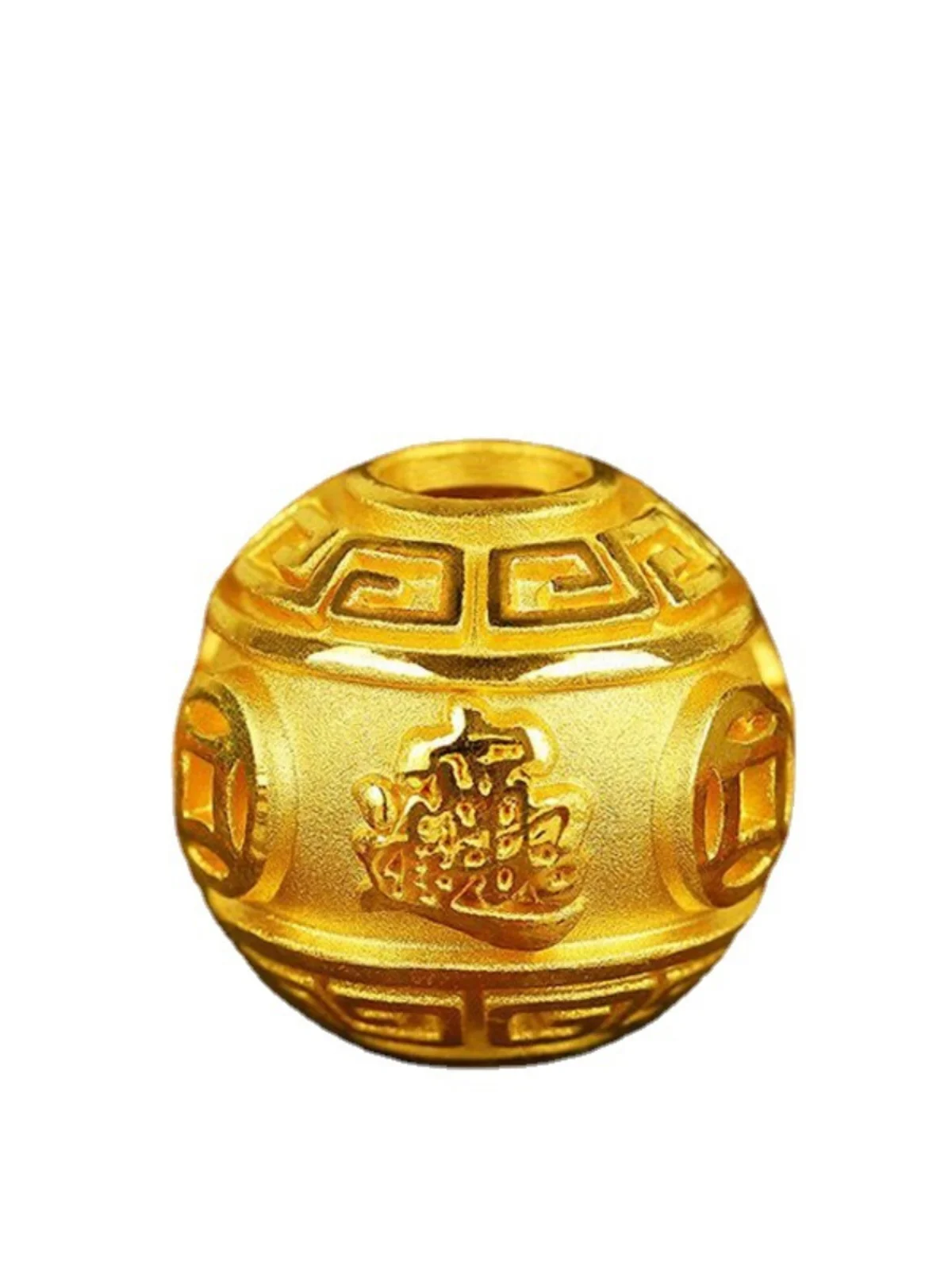 Древний золотой браслет Lucky Jinbao с круглыми бусинами-разделителями бусинами