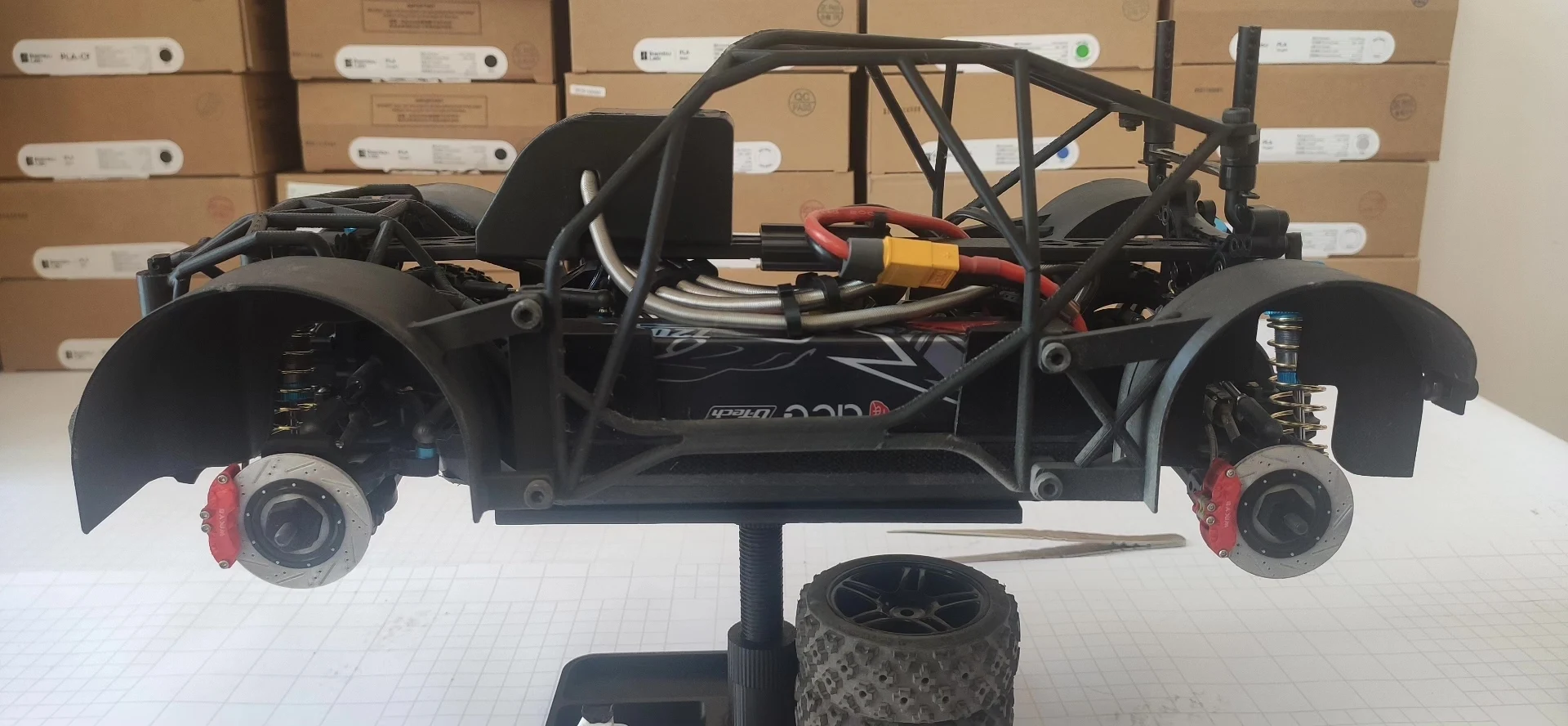 Фото Тормозные суппорты Tamiya XV02 PRO в масштабе 1/10: Комплект для модернизации для ралли и дорожных симуляторов, не требующий разрушительной установки №2
