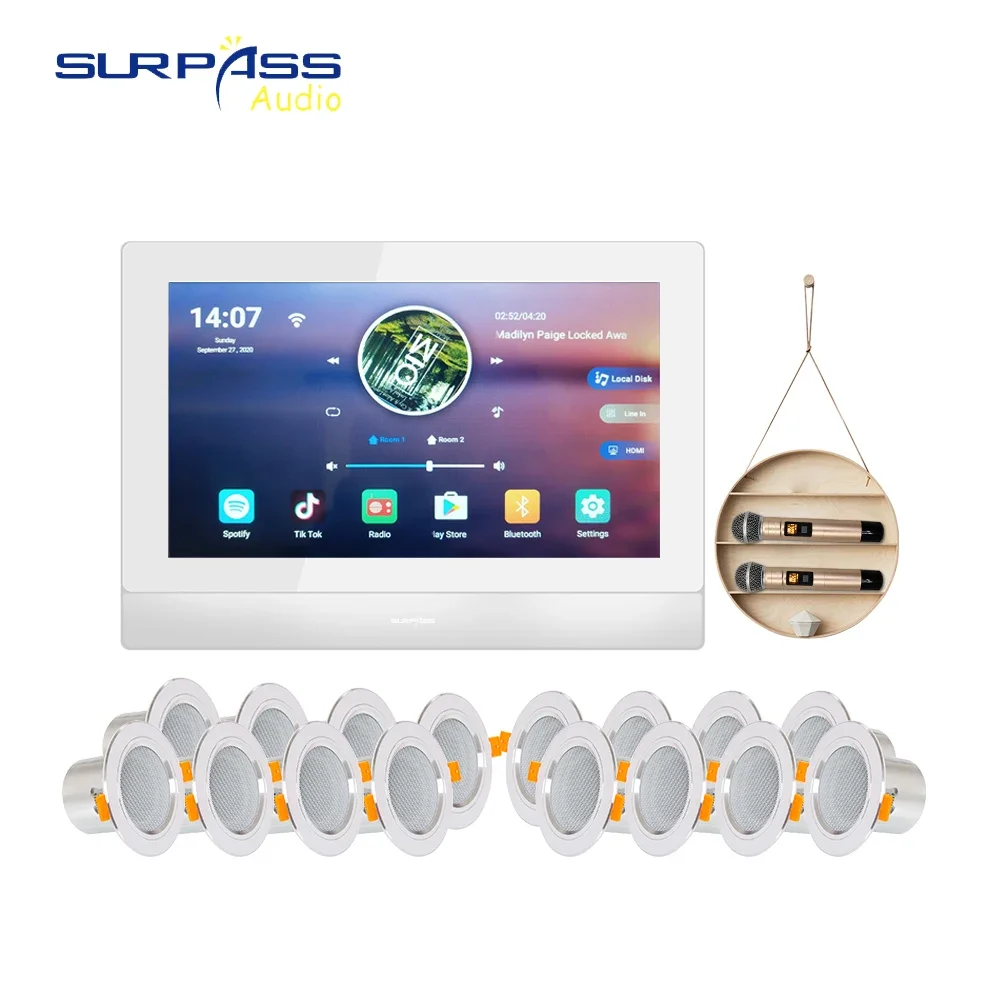 7-дюймовый сенсорный экран Blue-tooth домашняя музыкальная система караоке настенный