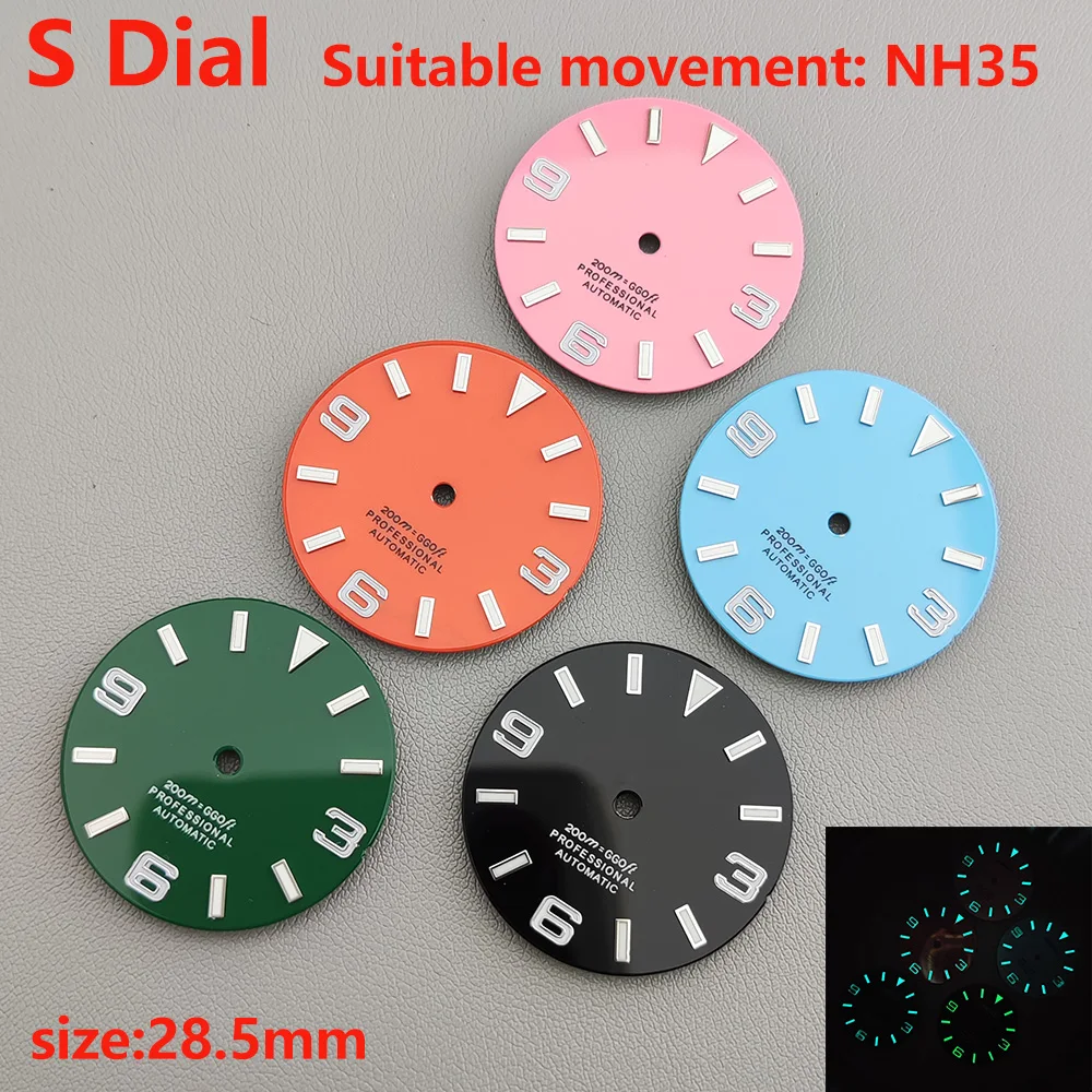 

Циферблат 28,5 мм NH35, циферблат часов Seiko C3, супер светящийся, подходит для NH35, модифицированные часы, аксессуары, буквально Abalone Seiko
