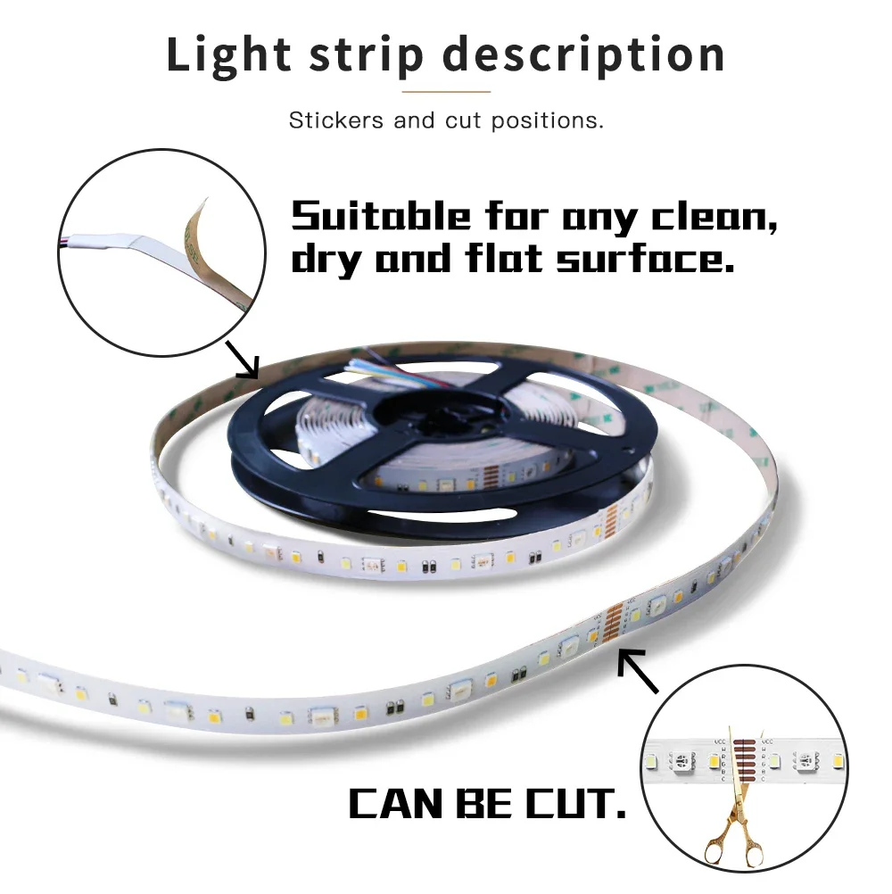 GLEDOPTO RGB + CCT светодиодный Strip светильник WW/CW DC24V 5 метров IP65 водонепроницаемая IP20 SMD