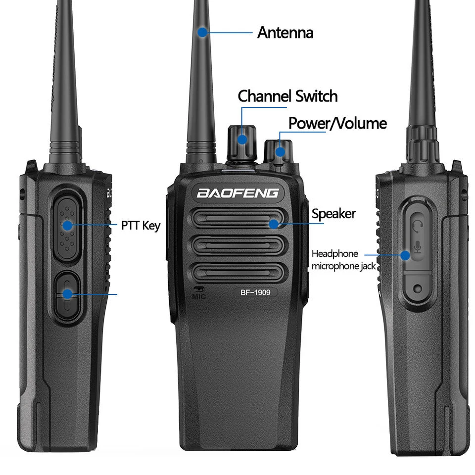 BaoFeng BF-1909 10W High Power Walkie Talkie UHF 400-470MHz Handheld Two Way Walkie Talkie Long Range CB Radio