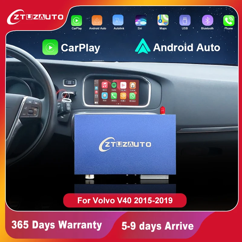 Фото Беспроводной CarPlay для Volvo V40 2015-2019 7-дюймовый экран Android Auto Интерфейс Mirror Link AirPlay Car Play Поддержка камеры заднего вида №1