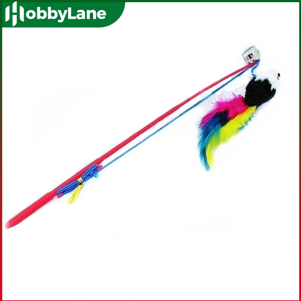 

Fishing Rod Type Colorful Mouse-shaped Funny Cat Stick Elastic Rope Telescopic Rod Boredom Relief Props Catcher Interactive Toys