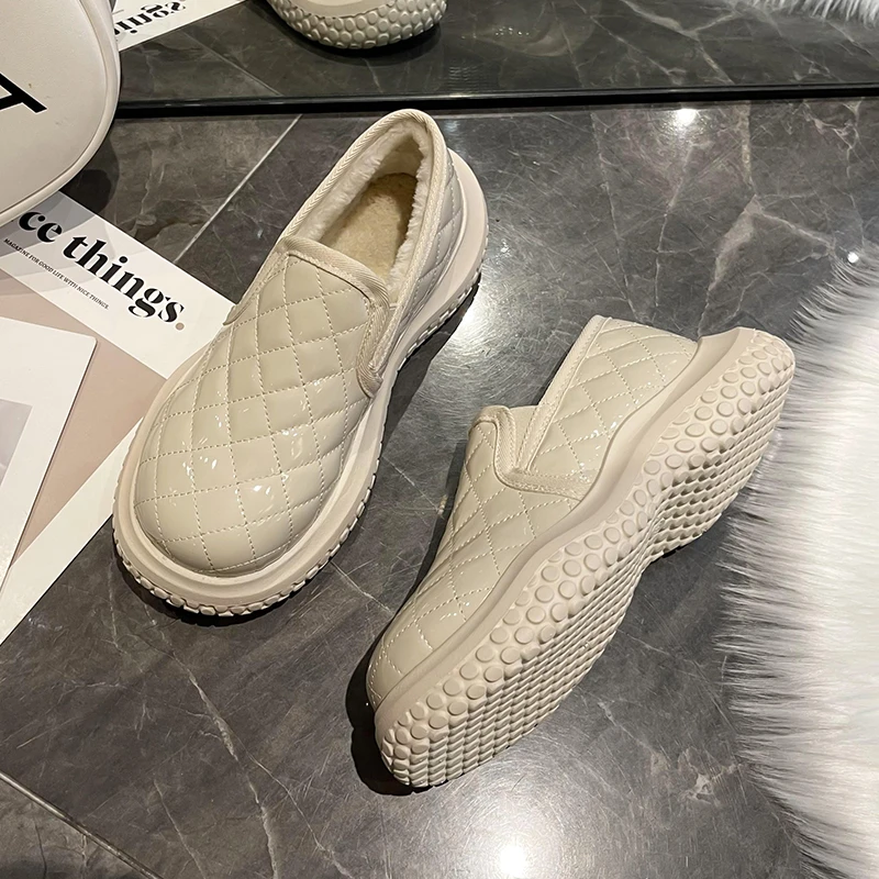 Winter Shoes Women Slip-on All-Match Low Heels Round Toe Female Footwear Slip On 2022 New Dress Fashion shoes for women