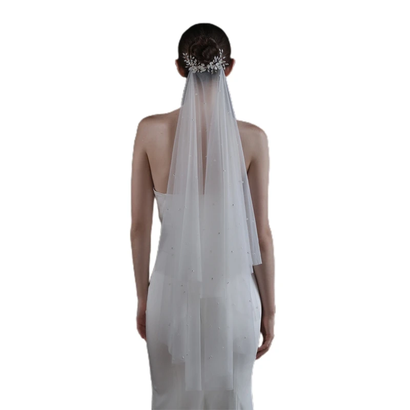 

Simple Short Wedding Veils Chic Wedding Veil Mantilla Mass for Brides Shower