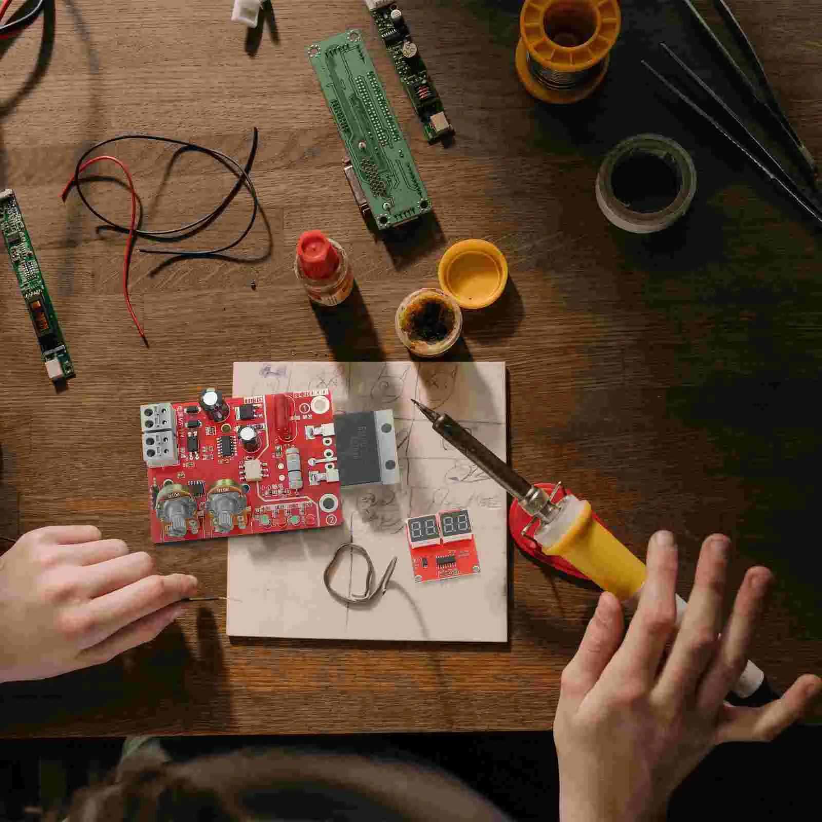 

PCB Circuit Board Welding Device Spot Controller Panel Welder Machine Time Digital Display DIY Current