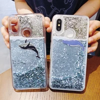 whale fish quicksand glitter phone case for redmi note 4 5 6 7 8 9 10 pro 10lite redmi 4x 6 6a 7 y3 7a 8 8a 9prime 9c 9a