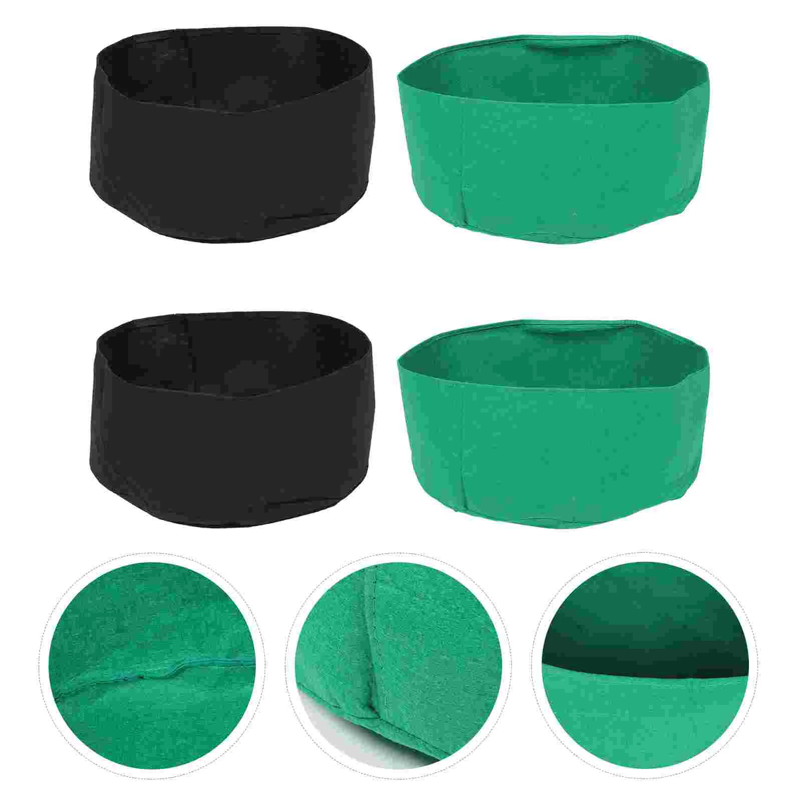 

4Pcs Nursery Potted Flower Bag Felt Planting Bag Round Plants Grow Bags
