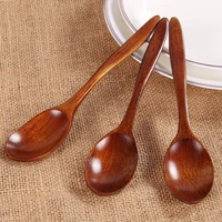 18cm natural wood japanese style environmental tableware cooking honey coffee spoon mixing spoon wooden spoon for eat soup spoon