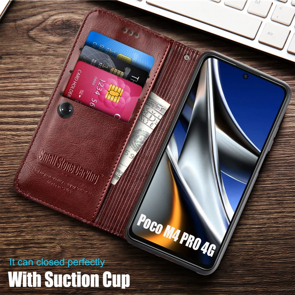 Чехол-книжка для Poco M4 Pro 4G кожаный флип-чехол Poko Pocco Little M4Pro M 4 4Pro - купить по