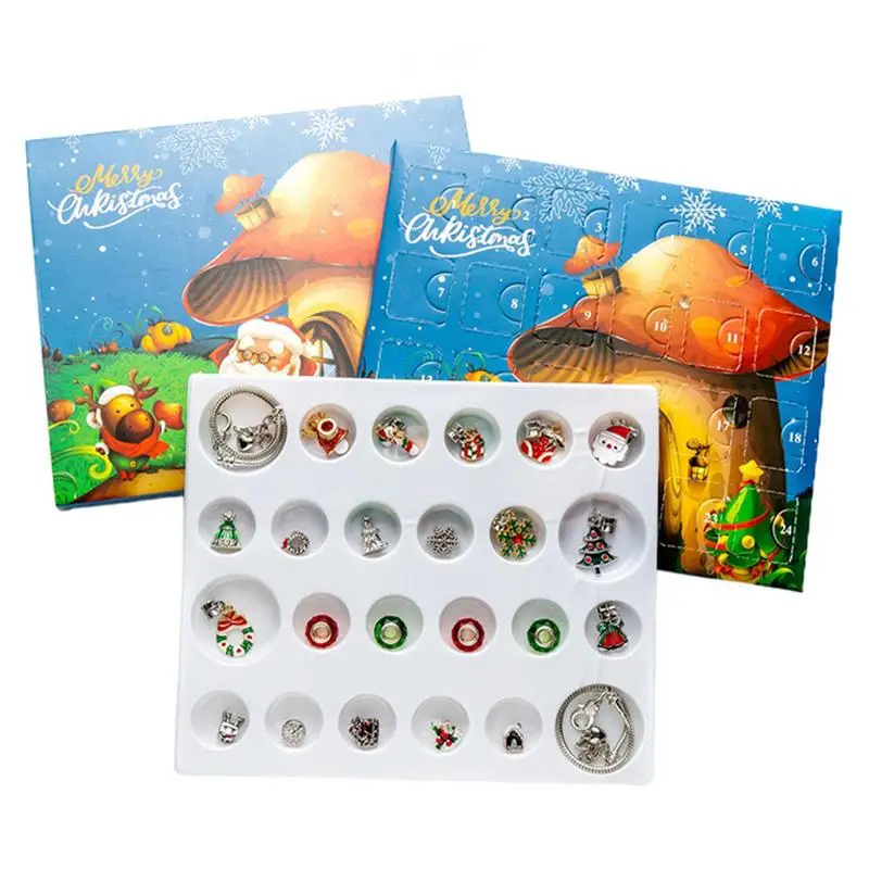

2024 Christmas Advent Calendar DIY Bracelet Kit Countdown Calendar Bracelets Beading Gift Box Christmas Gift For Girls Boys Kids