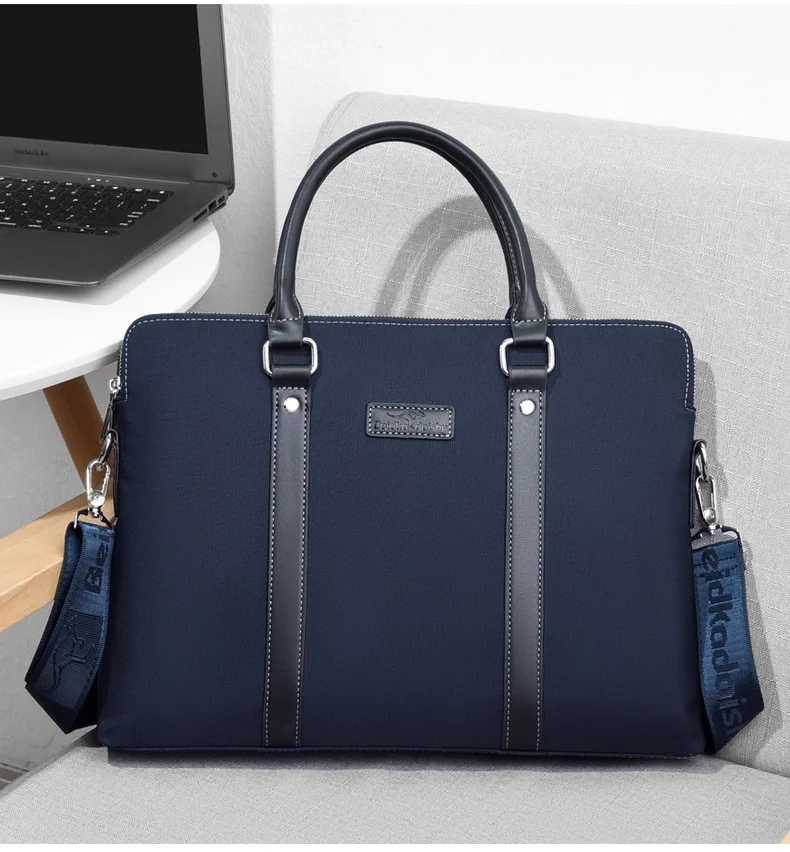 New Fashion Double Zipper Briefcase Water Proof Unisex Handbag Causal Man' Shoulder Cross Body Bag Laptop Message Bag Travel Bag