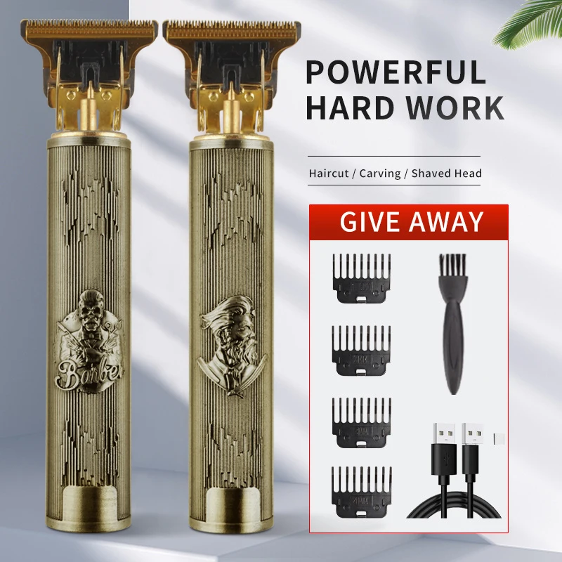 

Comfortable Handle Hair Cutting Machine Stainless Steel Blade Ceramic Shaver Male T-knife Barber Goods Hair Clipper Professional