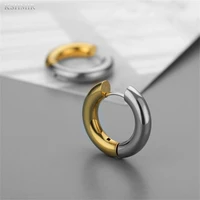 2022 new french metallic thick titanium steel metallic ring exquisite female accessories elegant earrings in two colors