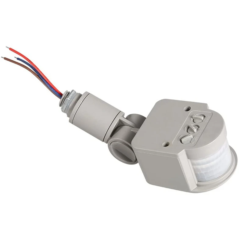 

70W Outdoor 90-250V 180 Degree Infrared PIR Motion Sensor Detector Wall Light Switch, Gray