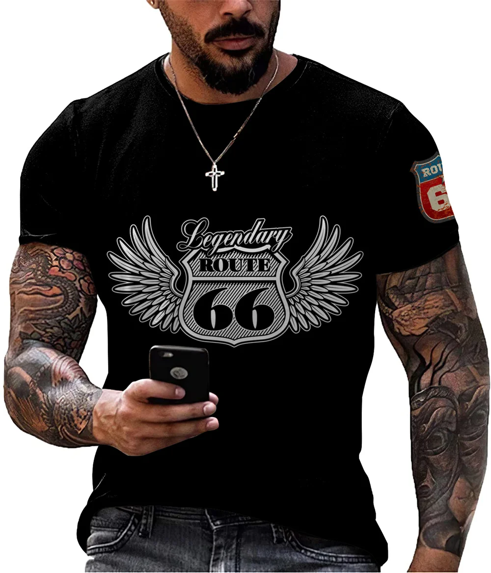 

Футболка мужская с графическим принтом, уютная тенниска, модная уличная одежда, лето 66