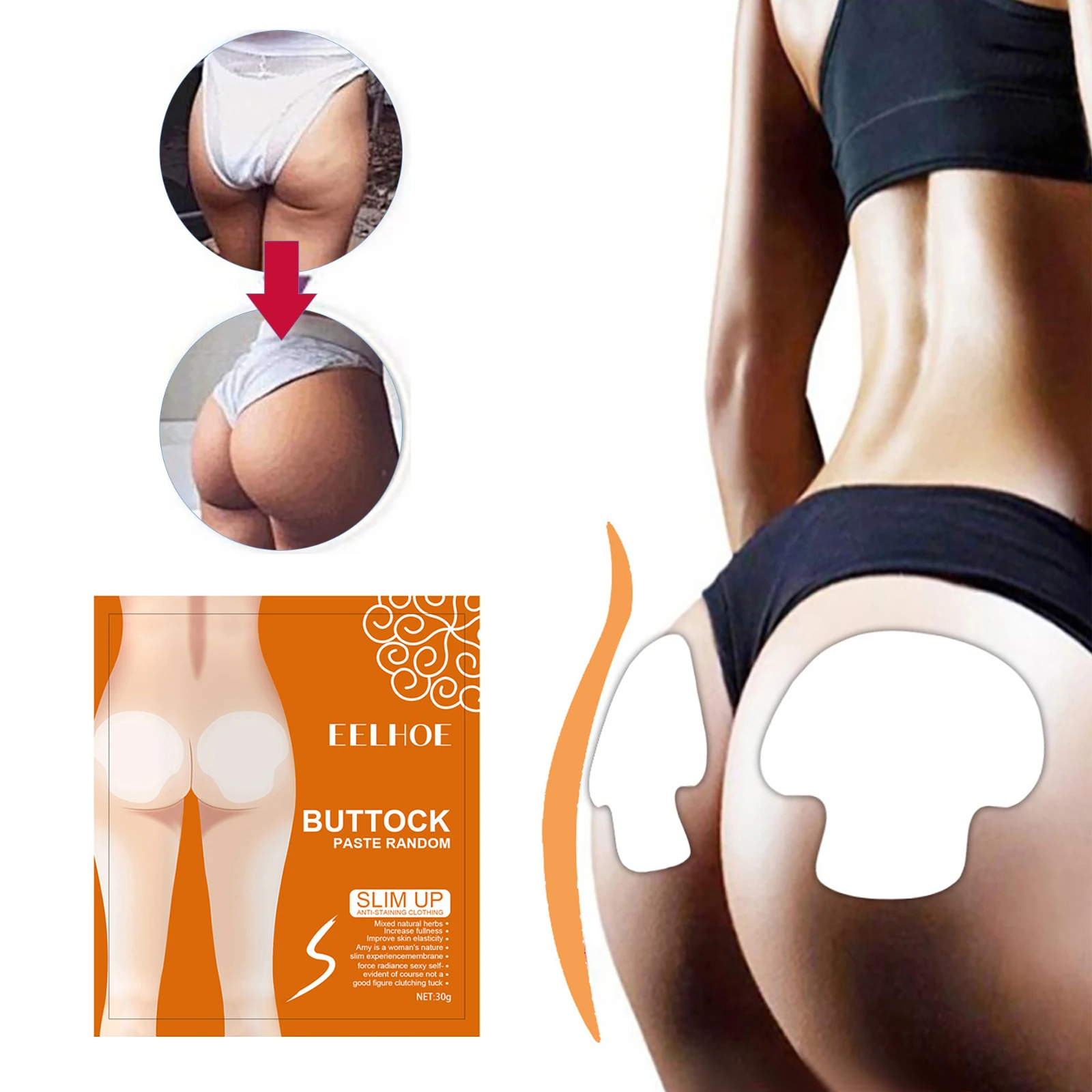 

2 шт., увлажняющие антицеллюлитные Пластыри для подтяжки ягодиц