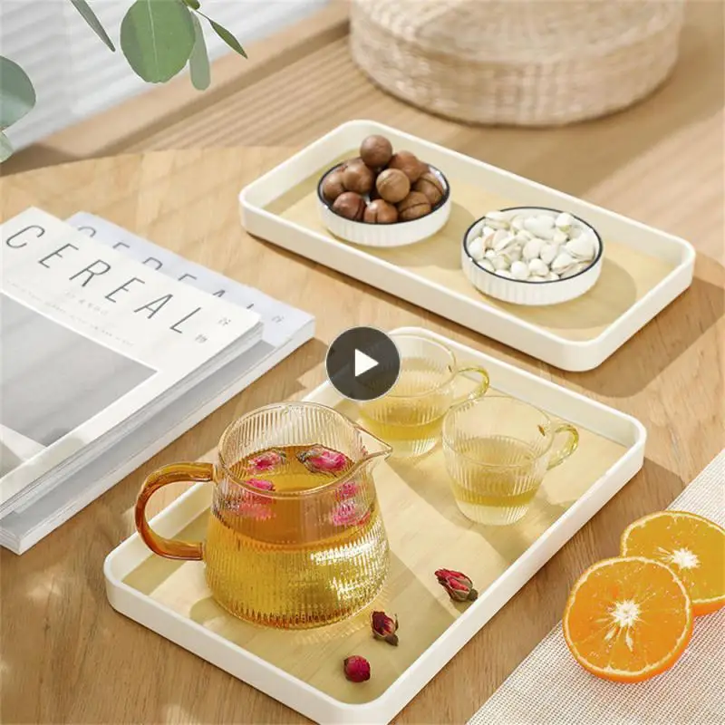 

Chinese Tea Room Ceremony Tool Drainage Water Storage Tea Set Plastic Thickened Cup Trays Simple Dry Tea Table Rectangular