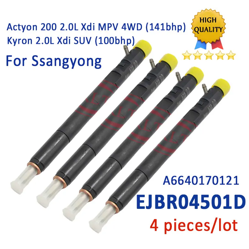 

Дизельный инжектор EJBR04501D A6640170121 сопло L244PRD L244PBD клапан 9308-622B комплект для ремонта 7135-619 для Ssangyong Actyon Kyron 4 шт.