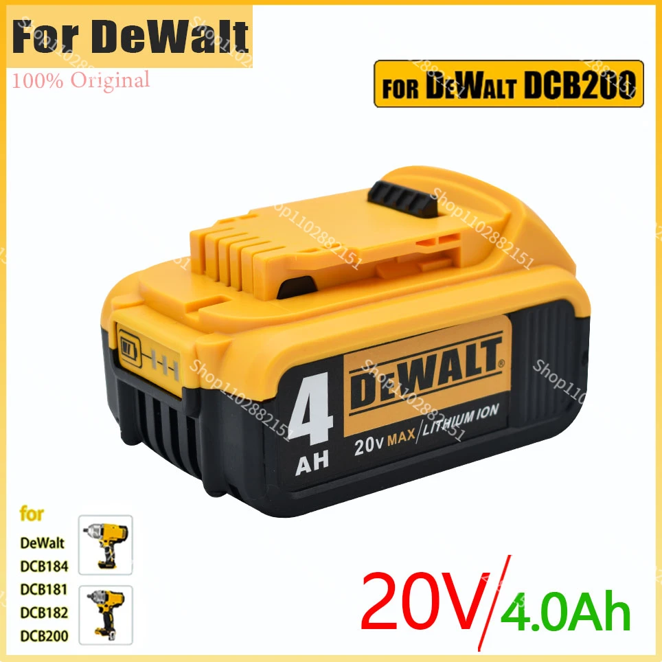 

4000mAh Dewalt 20V 4.0AH power tool battery for Dewalt DCB180 DCB181 DCB182 DCB201 DCB200 MAX power 18650 battery DCB205-2