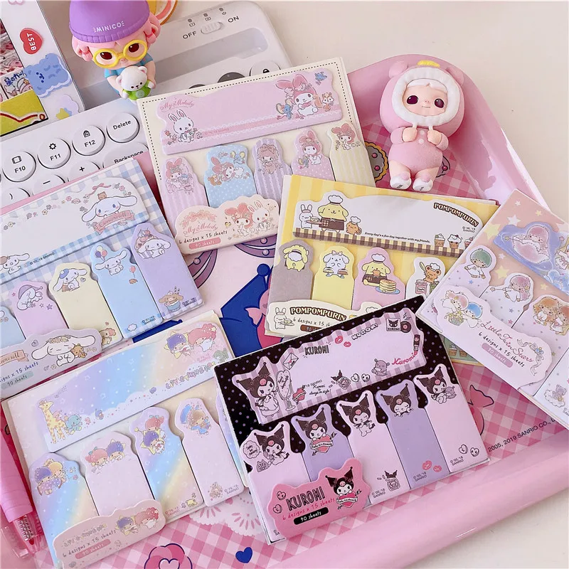 Cute Anime Big-eared Dog Memo Pad Sticky Notes School Office Supply Stationery Index N-time Sticky Notes Notepad 90 Sheets