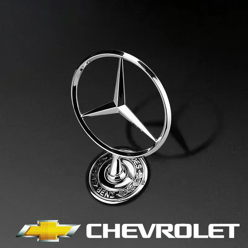 Фото Хромированная эмблема-звезда 44 мм для капота автомобиля Mercedes-Benz C, E, S-класса W204, W205, W212, W213, W211, W220, W222, W223 №1