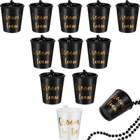 12pcs groom to be cups groom team plastic shot glasses bachelor party drinking cups wedding decorations bridal shower supplies