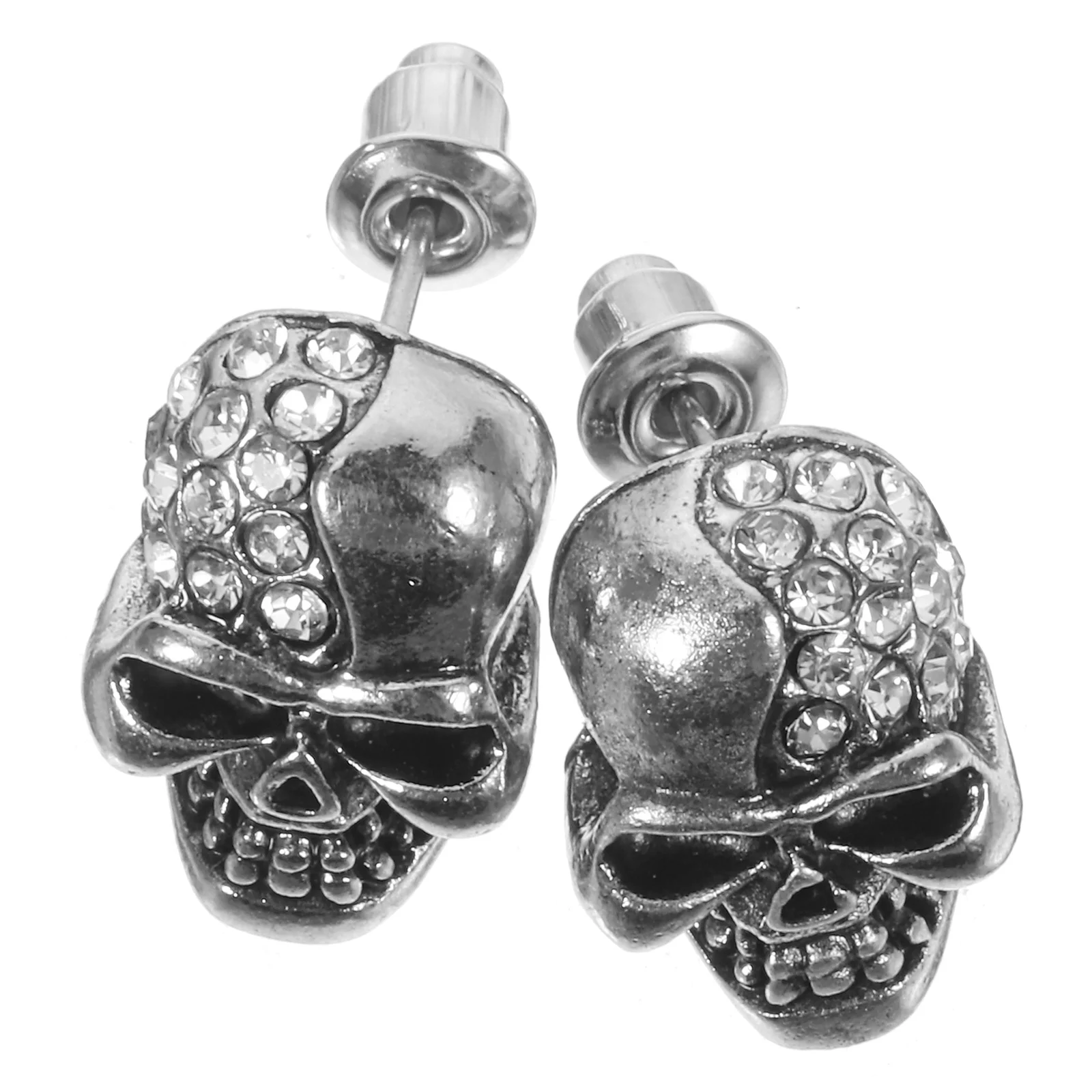 Серьги-гвоздики с бриллиантовым черепом модные серьги-гвоздики украшения со