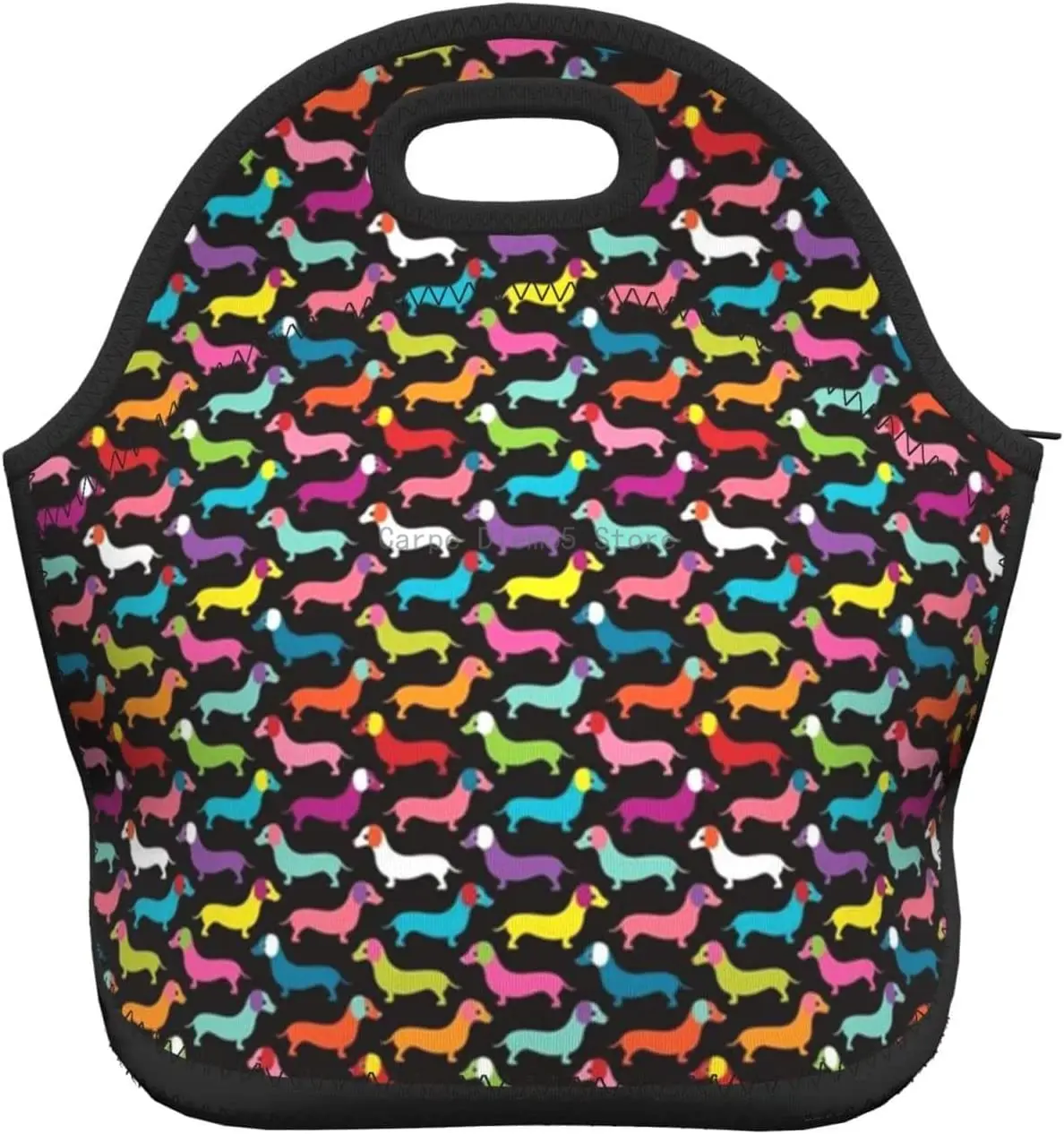 

Retro Dog Dachshund Pattern Lunch Box Reusable Lunch Bag Tote Bag Insulated Lunch Bag for Women Men Lunch Box for Camping
