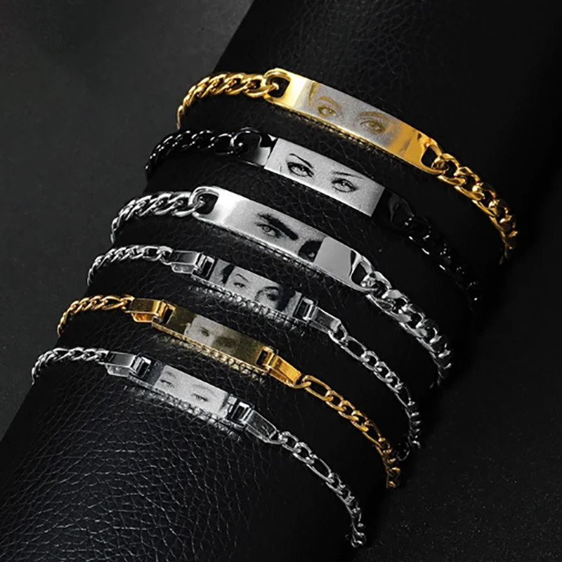 Частный индивидуальный DIY персонализированный браслет с фото глазами для пары