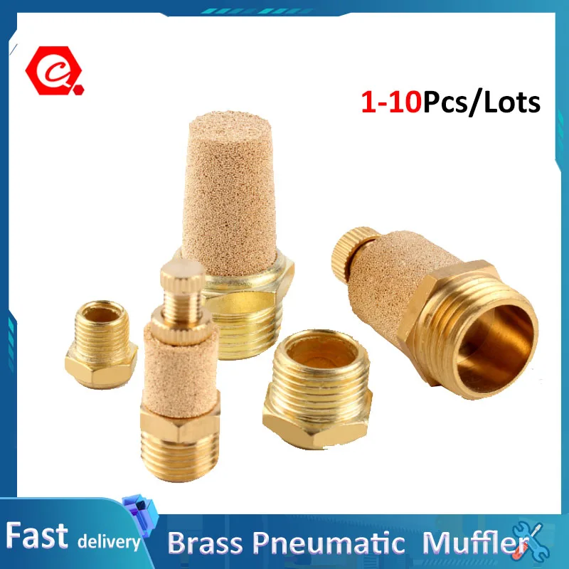 

1-10Pcs Brass Pneumatic Muffler Exhaust BSL M5 1/8" 1/4" 3/8" 1/2" Silencers Fitting Noise Filter Reducer Connector Copper