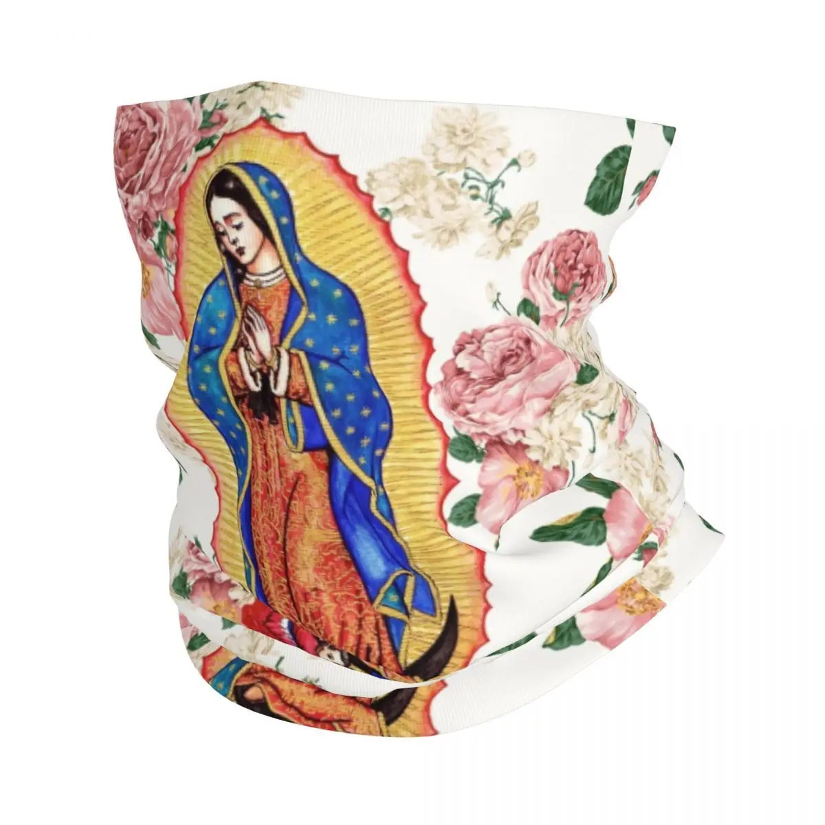 

Virgin Of Guadalupe Winter Headband Neck Warmer Women Men Ski Camping Tube Scarf Mexico Catholic Virgin Mary Face Bandana Gaiter