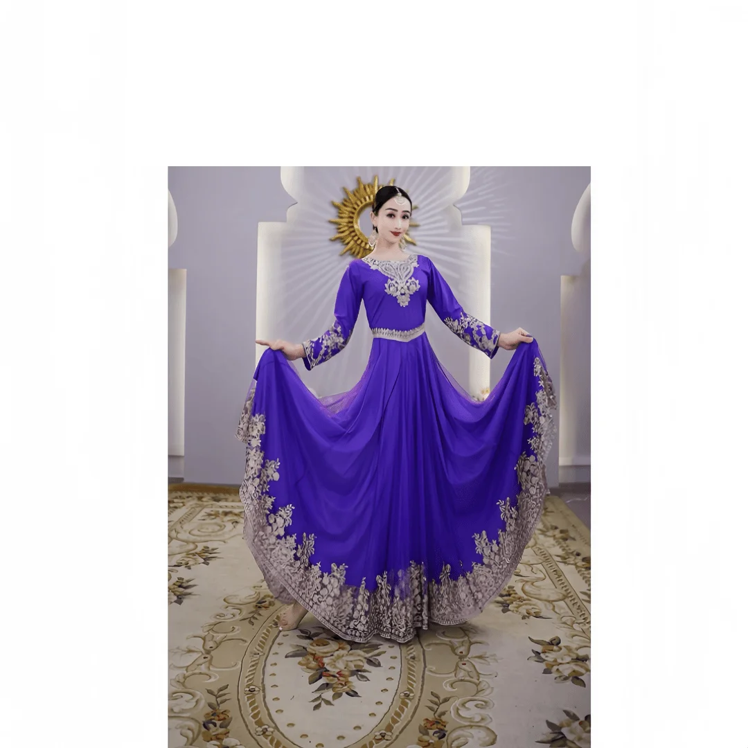 Одежда для танца живота элегантная длинная юбка с разрезом женское