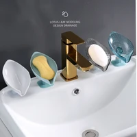 leaf shaped bathroom suction cup soap dish with drain water double row hole holder for kitchen tableware sponge shower storage