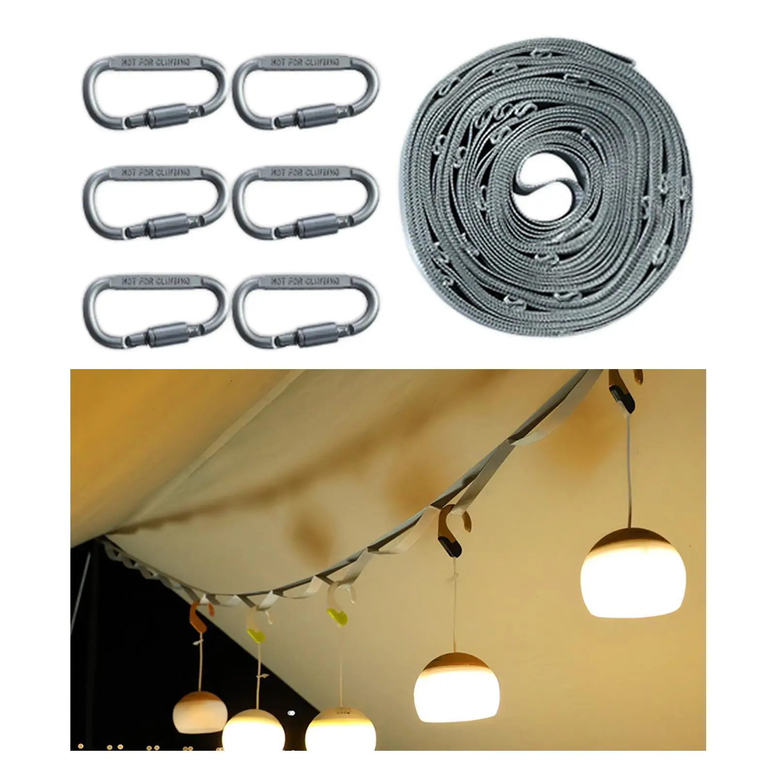 

Camping Lanyard Rope Campsite Storage Strap Lantern Hanging Light Lanyard Hanger for Clothesline Home Garden Hiking Supplies