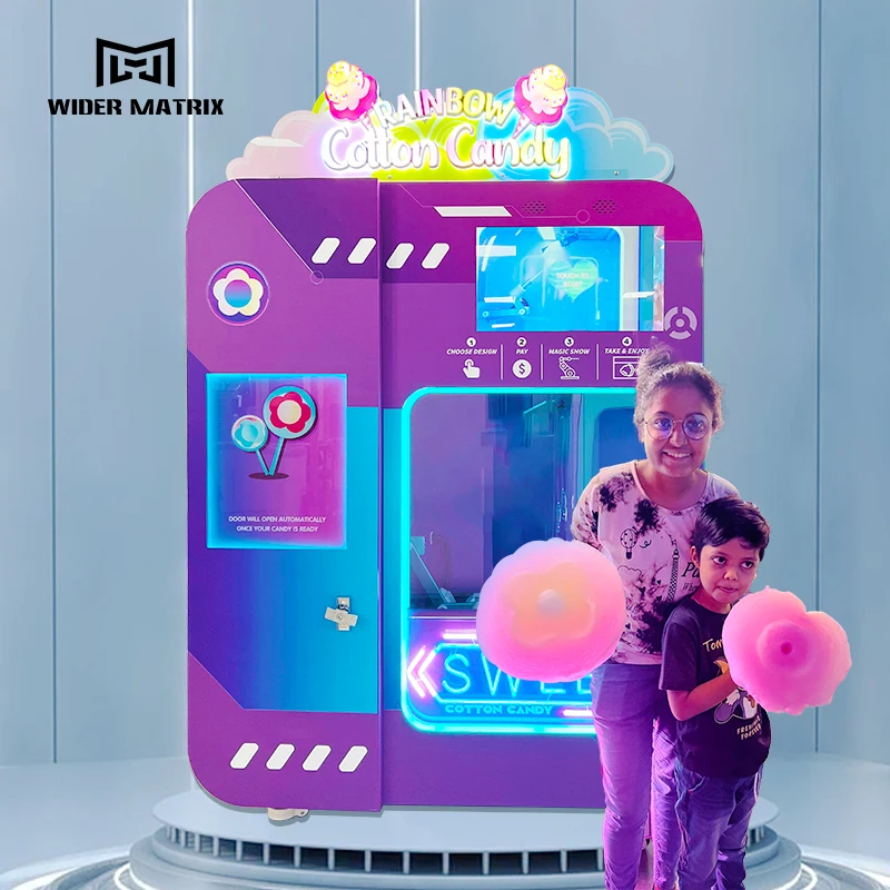 

Support Multi-language Electric Commercial Machine Professional Full Automatic Flower Cotton Candy Vending Making Machine